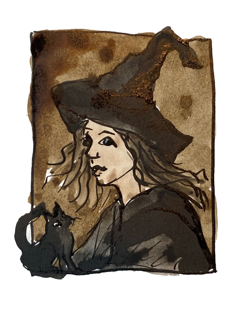 Portrait of a young female witch