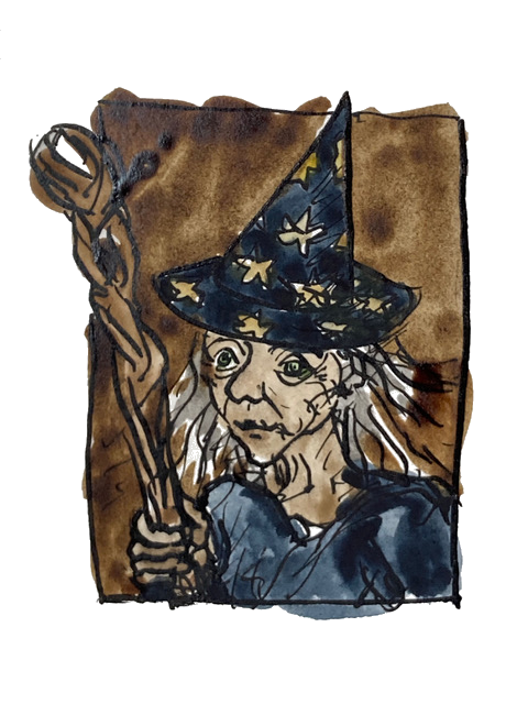 Portrait of an old female wizard