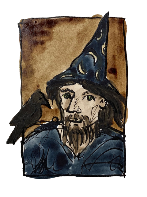 Portrait of a young male wizard